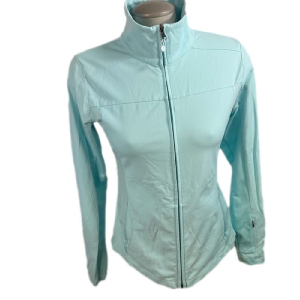 Tuff athletics baby blue stretchy jacket size medium EUC